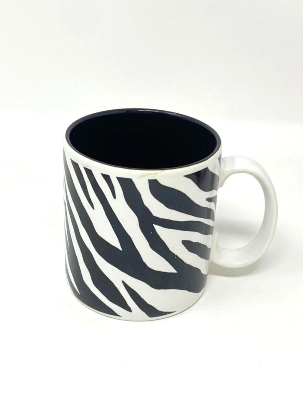 Vintage Russ Zebra Coffee Tea Mug Black White Retro Preowned